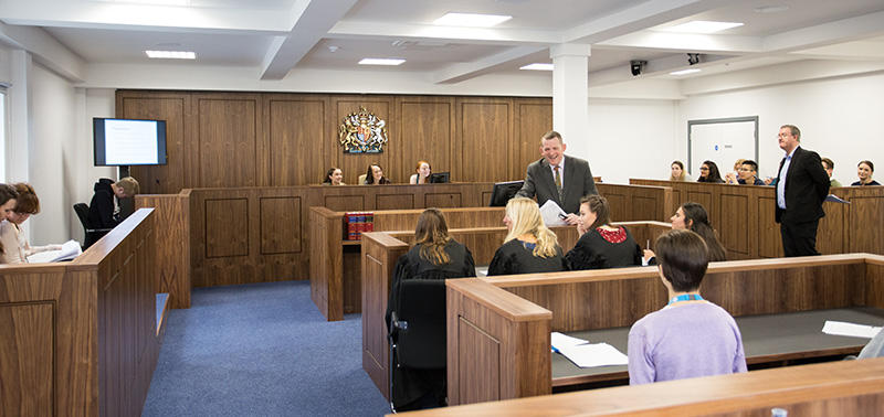 Law students study in The 狐狸视频 of Worcester's own Court Room